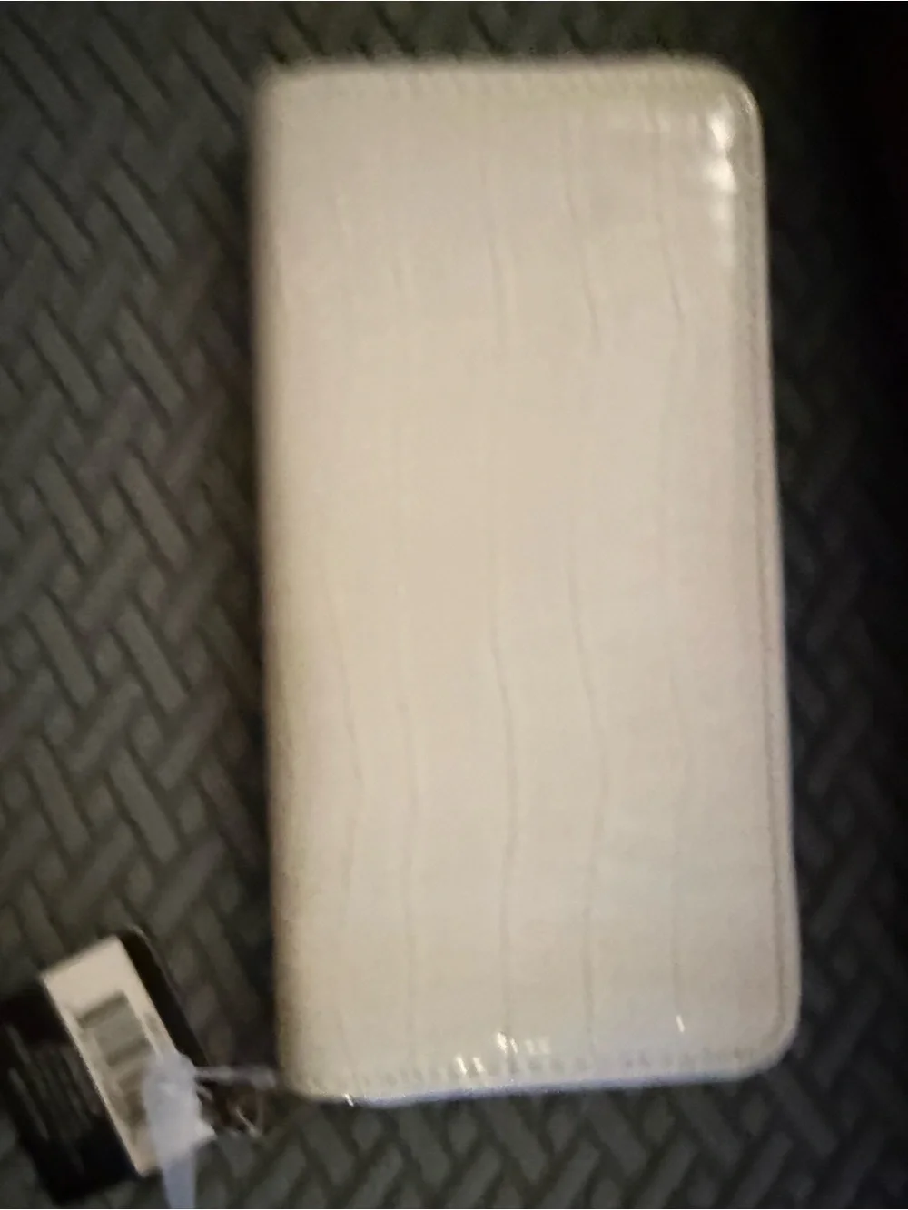 White Croc-Embossed Zip Wallet - Womens Accessories